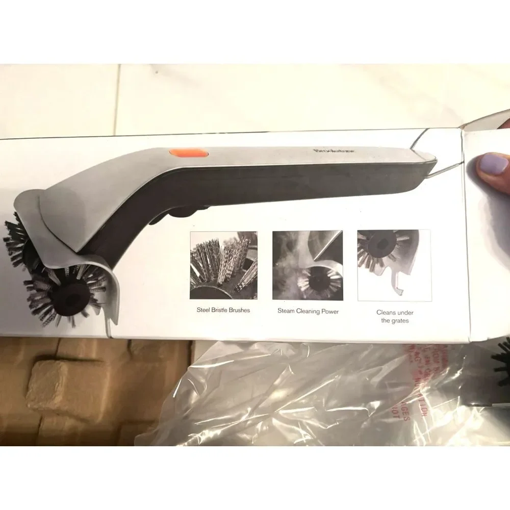 Brookstone 839053 Motorized Grill Brush Heavy Duty Steam Cleaner BBQ Brush NEW I